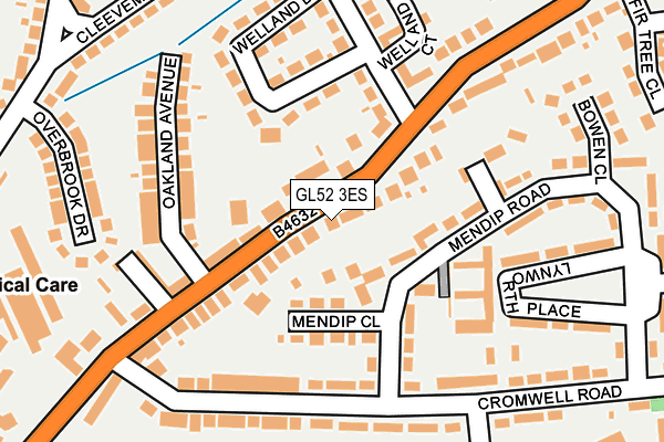 GL52 3ES map - OS OpenMap – Local (Ordnance Survey)