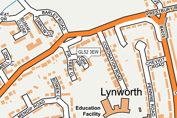 GL52 3EW map - OS OpenMap – Local (Ordnance Survey)