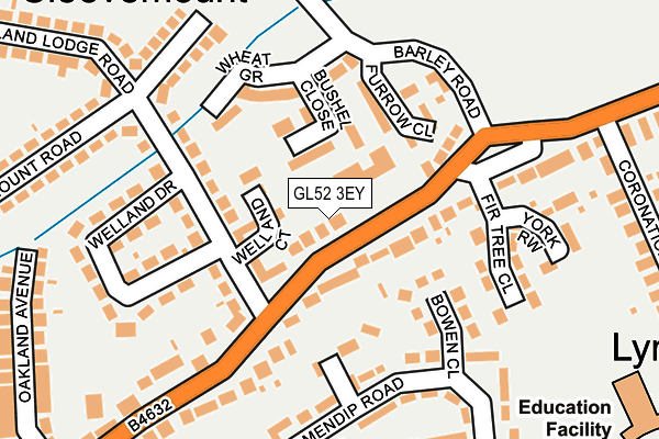 GL52 3EY map - OS OpenMap – Local (Ordnance Survey)
