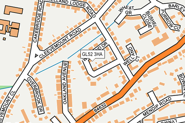 GL52 3HA map - OS OpenMap – Local (Ordnance Survey)