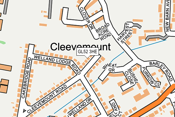 GL52 3HE map - OS OpenMap – Local (Ordnance Survey)