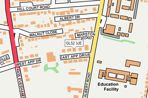 GL52 3JE map - OS OpenMap – Local (Ordnance Survey)