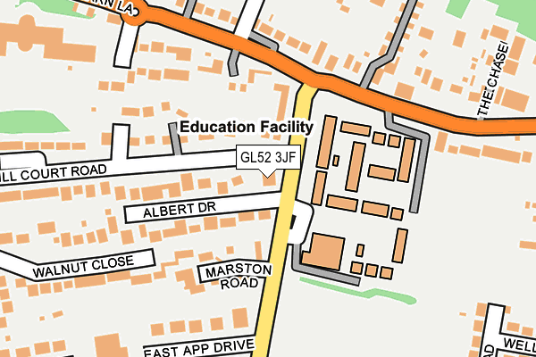 GL52 3JF map - OS OpenMap – Local (Ordnance Survey)