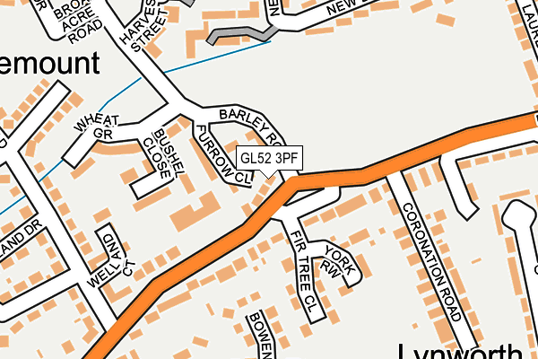 GL52 3PF map - OS OpenMap – Local (Ordnance Survey)
