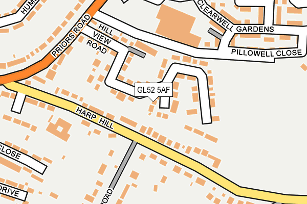 GL52 5AF map - OS OpenMap – Local (Ordnance Survey)