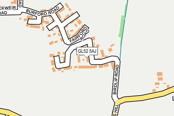 GL52 5AJ map - OS OpenMap – Local (Ordnance Survey)