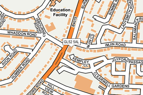 GL52 5AL map - OS OpenMap – Local (Ordnance Survey)