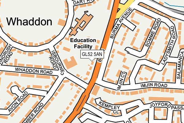 GL52 5AN map - OS OpenMap – Local (Ordnance Survey)