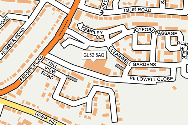 GL52 5AQ map - OS OpenMap – Local (Ordnance Survey)