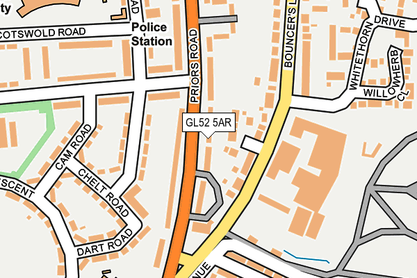 GL52 5AR map - OS OpenMap – Local (Ordnance Survey)