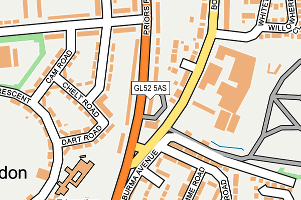 GL52 5AS map - OS OpenMap – Local (Ordnance Survey)