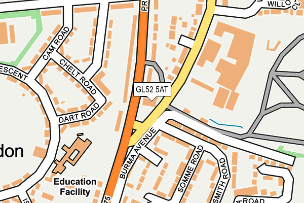 GL52 5AT map - OS OpenMap – Local (Ordnance Survey)