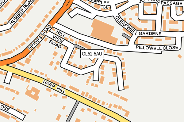 GL52 5AU map - OS OpenMap – Local (Ordnance Survey)