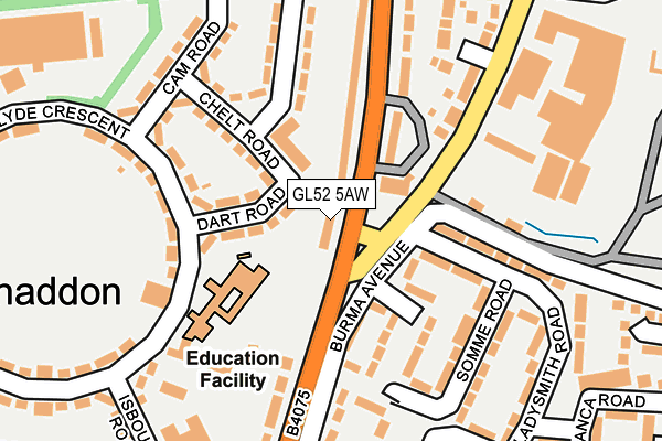 GL52 5AW map - OS OpenMap – Local (Ordnance Survey)