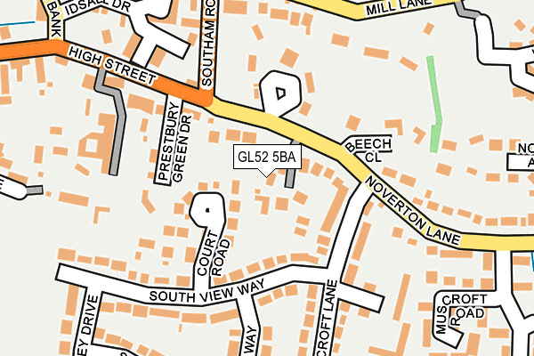 GL52 5BA map - OS OpenMap – Local (Ordnance Survey)