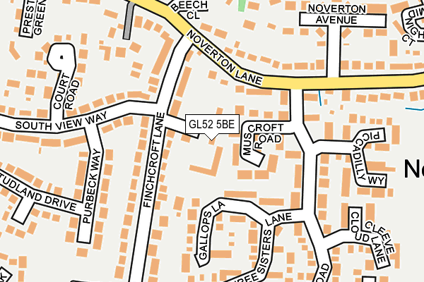 GL52 5BE map - OS OpenMap – Local (Ordnance Survey)