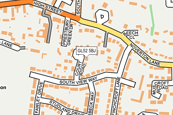 GL52 5BJ map - OS OpenMap – Local (Ordnance Survey)