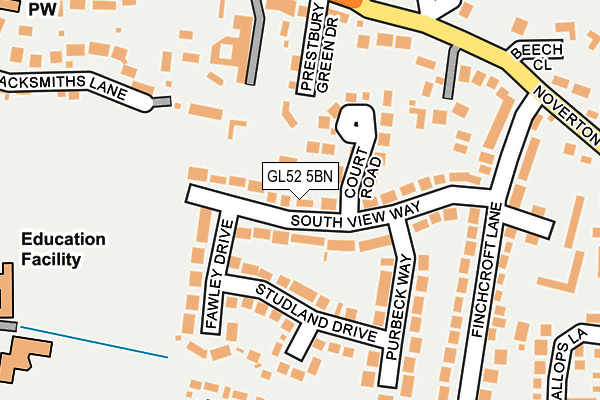 GL52 5BN map - OS OpenMap – Local (Ordnance Survey)