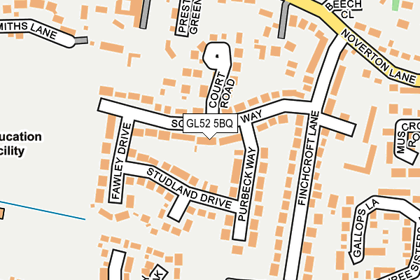 GL52 5BQ map - OS OpenMap – Local (Ordnance Survey)