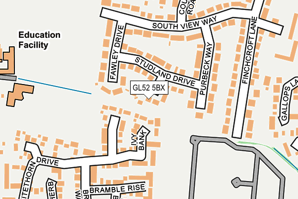 GL52 5BX map - OS OpenMap – Local (Ordnance Survey)