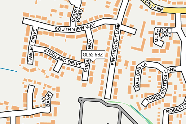 GL52 5BZ map - OS OpenMap – Local (Ordnance Survey)