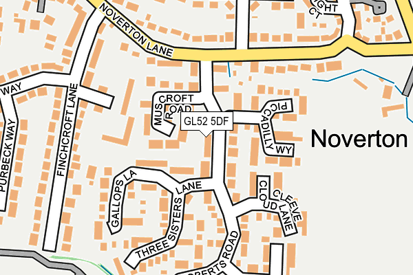 GL52 5DF map - OS OpenMap – Local (Ordnance Survey)