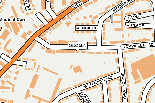 GL52 5DN map - OS OpenMap – Local (Ordnance Survey)