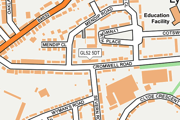 GL52 5DT map - OS OpenMap – Local (Ordnance Survey)