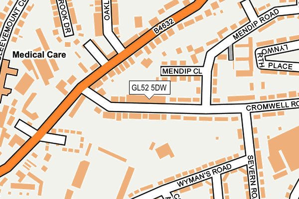 GL52 5DW map - OS OpenMap – Local (Ordnance Survey)