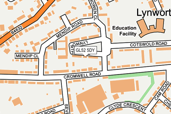 GL52 5DY map - OS OpenMap – Local (Ordnance Survey)