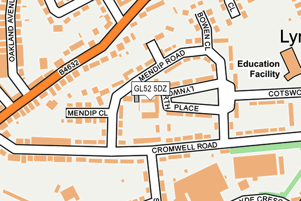 GL52 5DZ map - OS OpenMap – Local (Ordnance Survey)