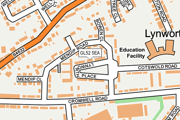 GL52 5EA map - OS OpenMap – Local (Ordnance Survey)