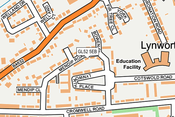 GL52 5EB map - OS OpenMap – Local (Ordnance Survey)