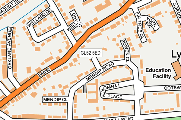 GL52 5ED map - OS OpenMap – Local (Ordnance Survey)