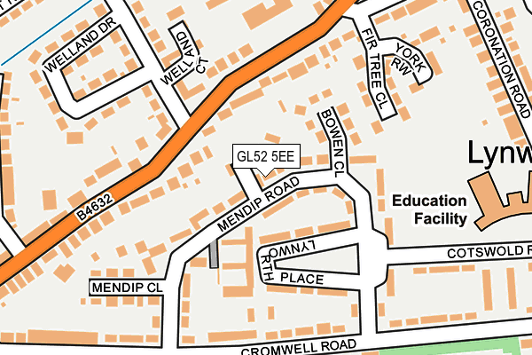 GL52 5EE map - OS OpenMap – Local (Ordnance Survey)