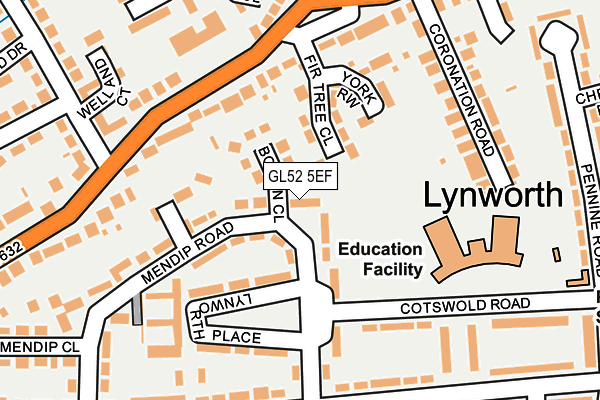 GL52 5EF map - OS OpenMap – Local (Ordnance Survey)