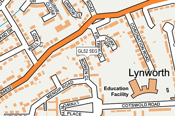 GL52 5EG map - OS OpenMap – Local (Ordnance Survey)