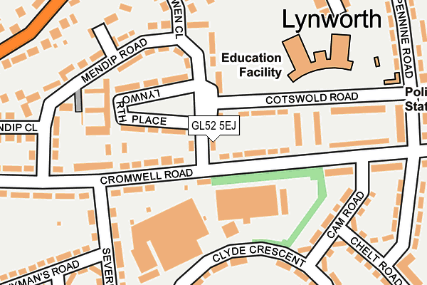 GL52 5EJ map - OS OpenMap – Local (Ordnance Survey)