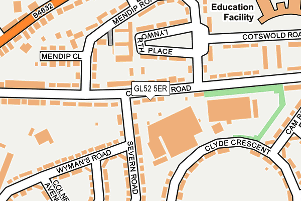 GL52 5ER map - OS OpenMap – Local (Ordnance Survey)