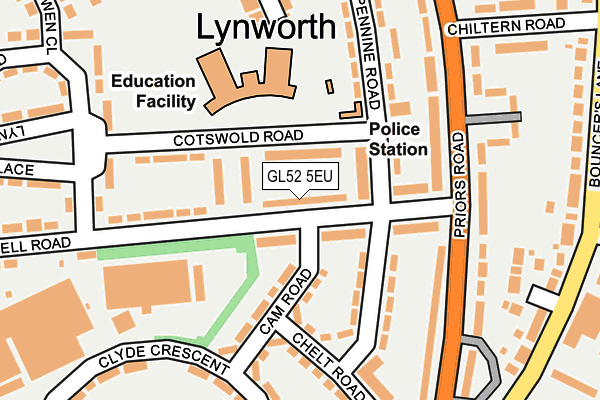 GL52 5EU map - OS OpenMap – Local (Ordnance Survey)