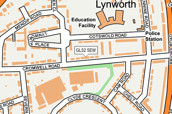 GL52 5EW map - OS OpenMap – Local (Ordnance Survey)