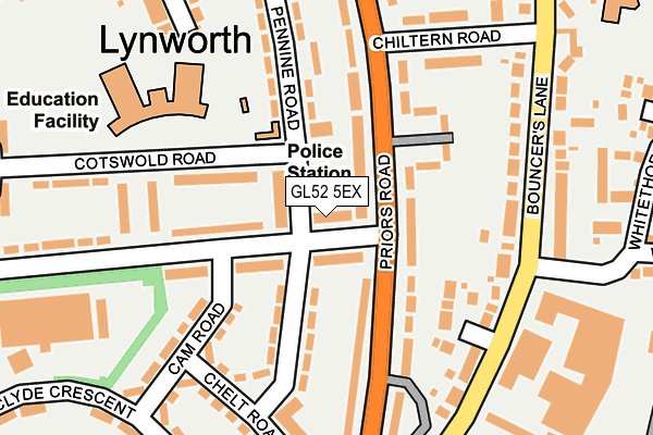 GL52 5EX map - OS OpenMap – Local (Ordnance Survey)