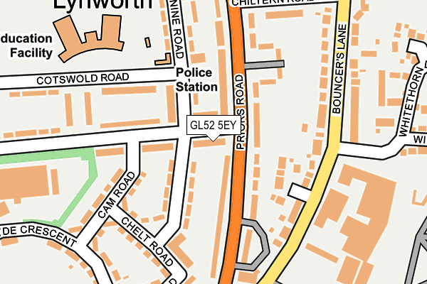 GL52 5EY map - OS OpenMap – Local (Ordnance Survey)