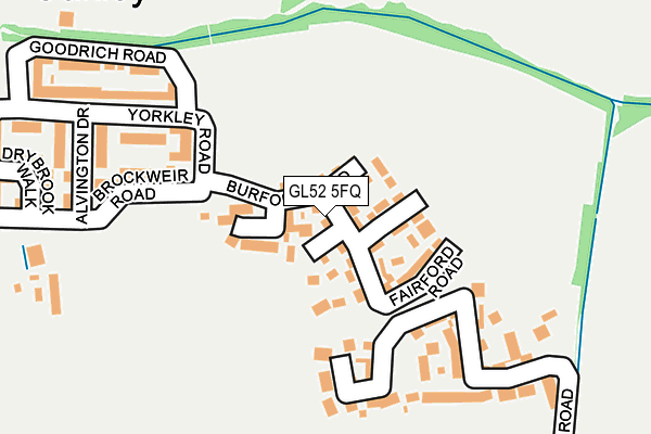 GL52 5FQ map - OS OpenMap – Local (Ordnance Survey)