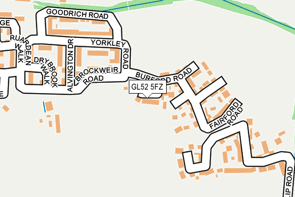 GL52 5FZ map - OS OpenMap – Local (Ordnance Survey)