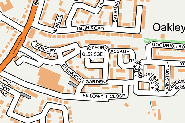 GL52 5GE map - OS OpenMap – Local (Ordnance Survey)