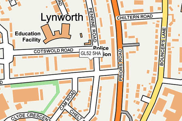 GL52 5HA map - OS OpenMap – Local (Ordnance Survey)