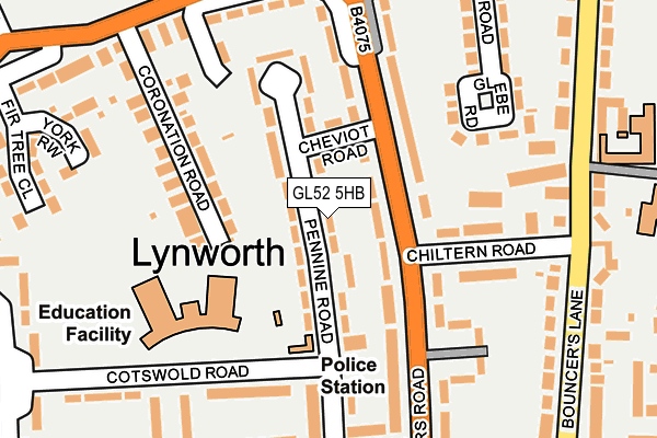 GL52 5HB map - OS OpenMap – Local (Ordnance Survey)