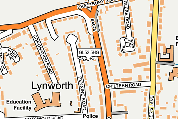 GL52 5HG map - OS OpenMap – Local (Ordnance Survey)