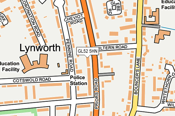 GL52 5HN map - OS OpenMap – Local (Ordnance Survey)